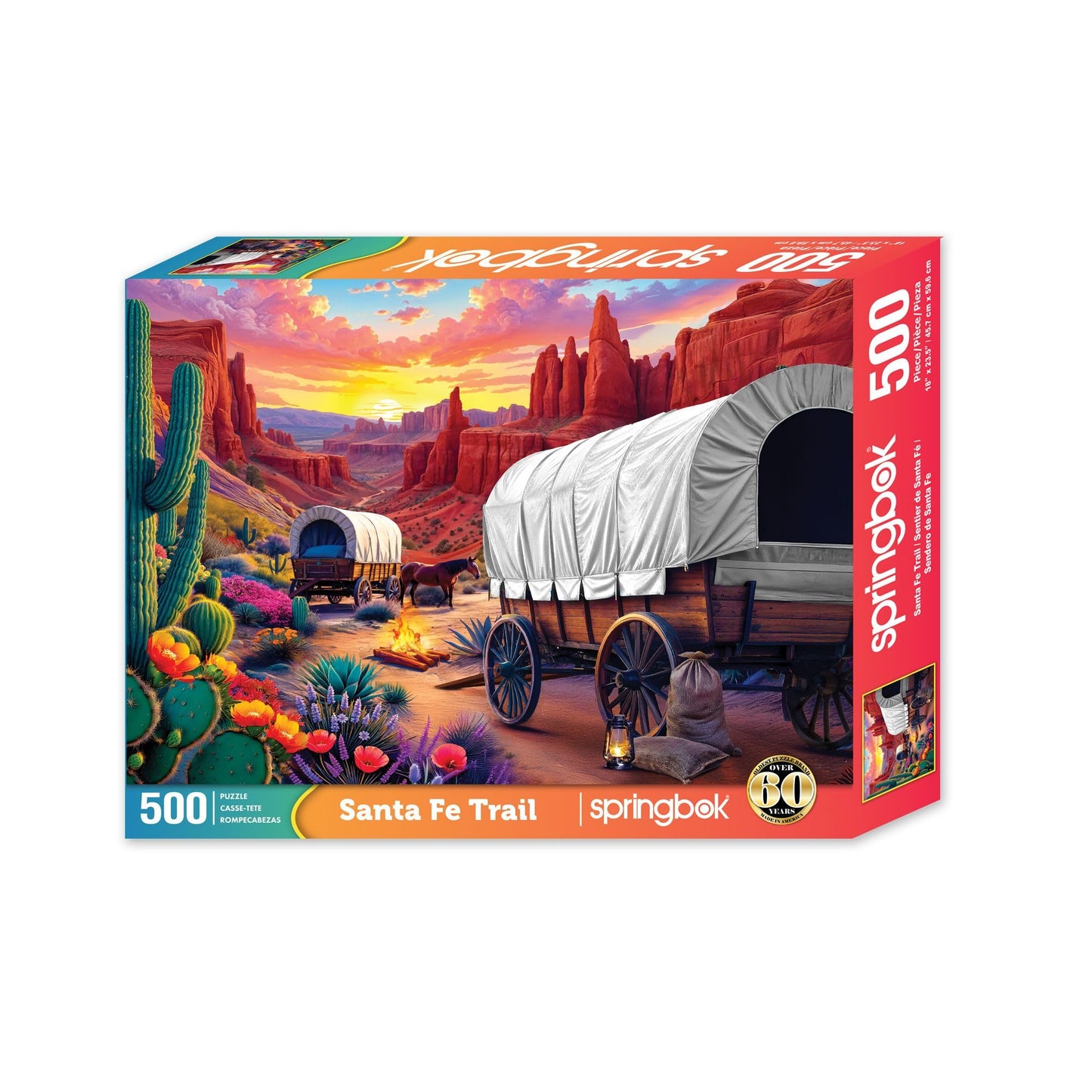 Springbok Santa Fe Trail 500 Piece Jigsaw Puzzle - Enjoy a Western Adventure from The Past