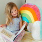 Soft Landing | Nesting Nooks | Soft And Cuddly Portable Back Rest And Reading Pillow With Storage Pocket - Rainbow