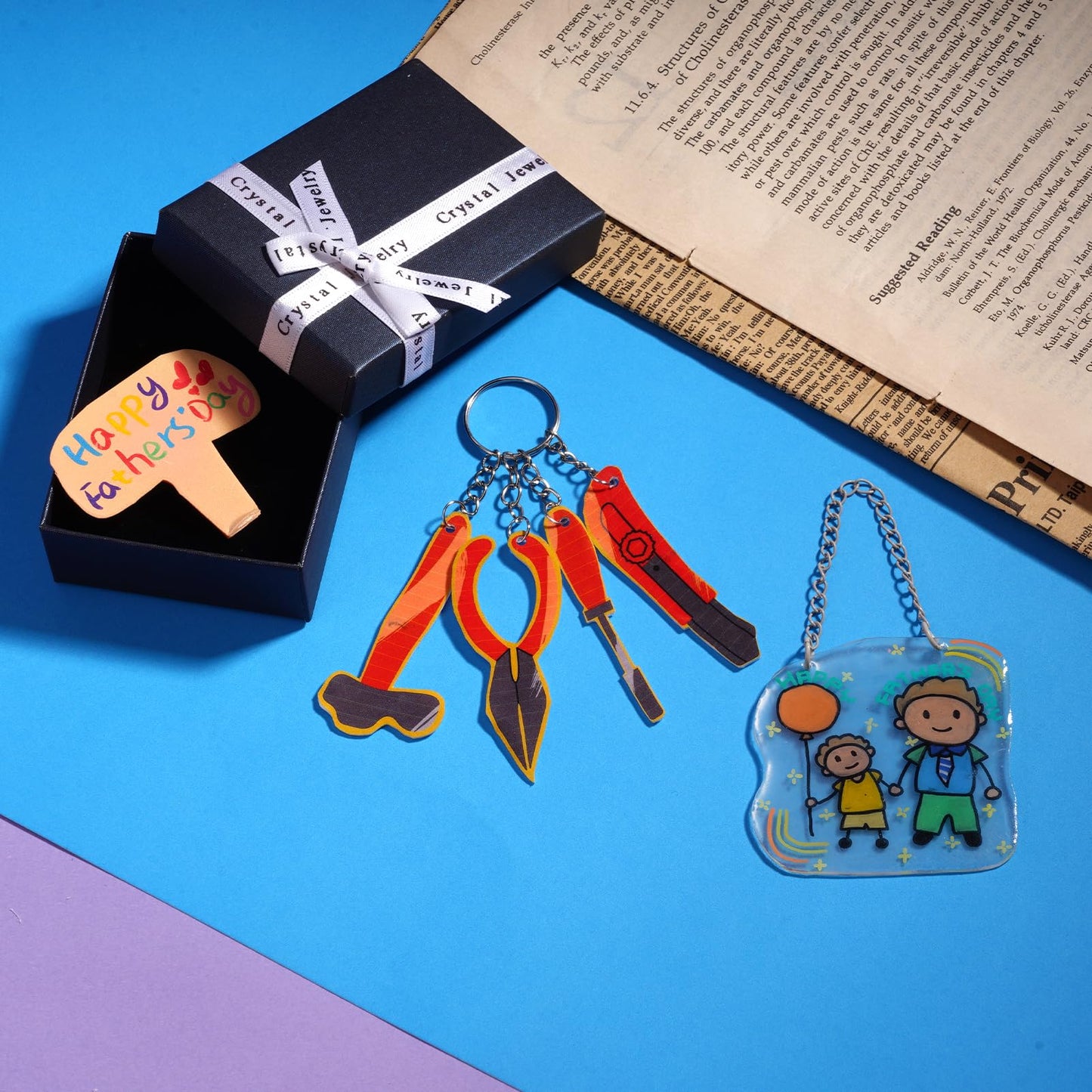 Ayfjovs 132 PCS Printable Shrink Paper Keychain Kit, Includes 12 Sheets White Printable Shrink Papers, 100 Jump Rings, 20 Key Ri