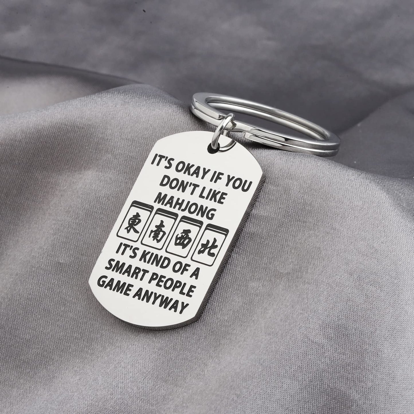 Faadbuk Funny Mahjong Gift Mahjong Lover Gift Mahjong Keychain For Mahjong Player Mahjong Themed Gift (Mahjong)