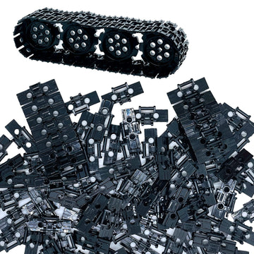 Miutrue 108Pcs Technical Parts Tank Track Wheels Treads Chain Links Motorcycle Car Accessories Building Blocks Toys For 6-12 Yea