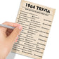 60Th Birthday Party Games, 1964 Trivia Games, Birthday Party Supplies For Adults, Fun 1964S Party Game,Pack Of 30 Cards
