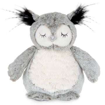 Bearington Owliver Grey Plush Owl Stuffed Animal, 10 Inch