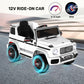 Anpabo Licensed Mercedes-Benz G63 Car For Kids, 12V Ride On Car W/Parent Remote Control, Led Headlights, Music Player & Horn, Soft Start, Low Battery Prompt, Kids Electric Vehicle, White