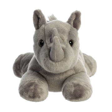 Aurora Adorable Flopsie Rodney Rhino Stuffed Animal - Playful Ease - Timeless Companions - Gray 12 Inches