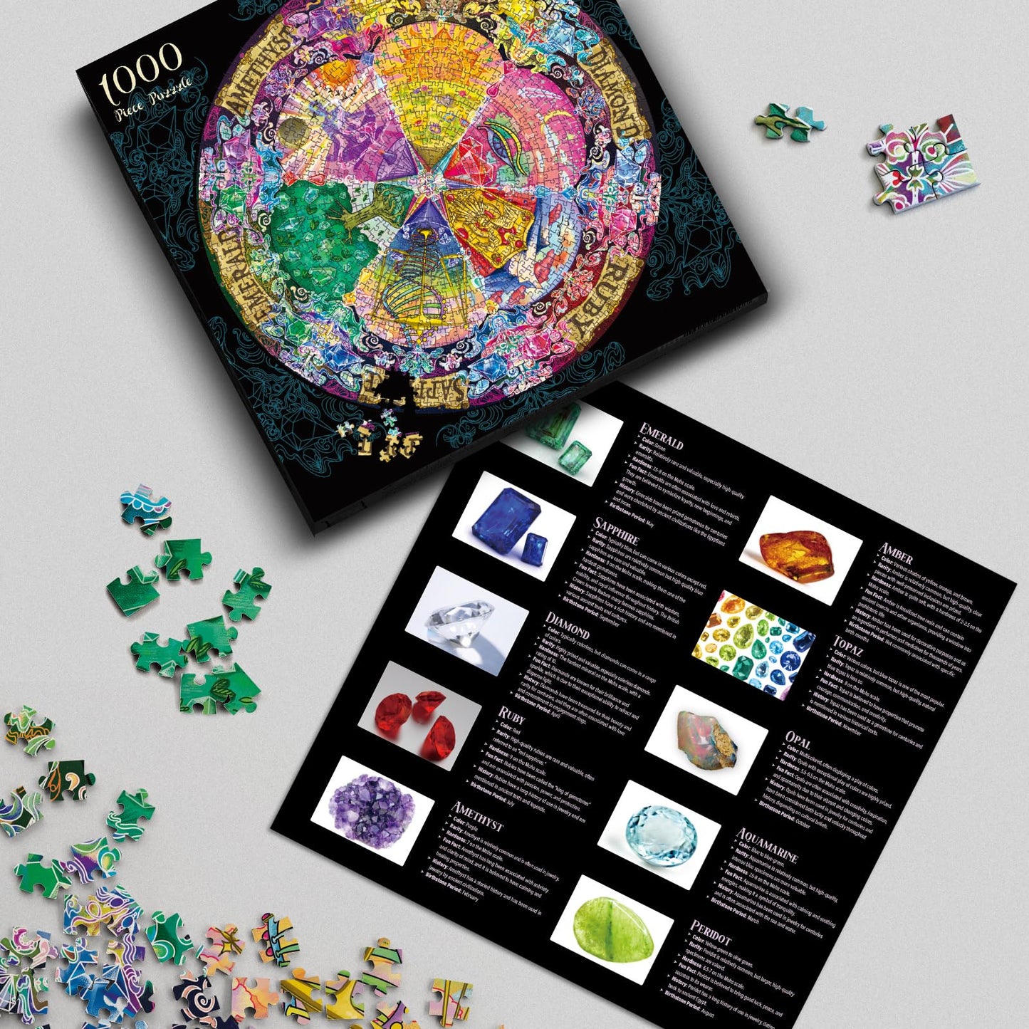 Antelope - 1000 Piece Mandala Puzzle For Adults, Gem Mandala Jigsaw Puzzles 1000 Pieces,1000 Piece Round Puzzles, Butterfly Puzzles, High Resolution, Matte Finish, Smooth Edging, No Dust