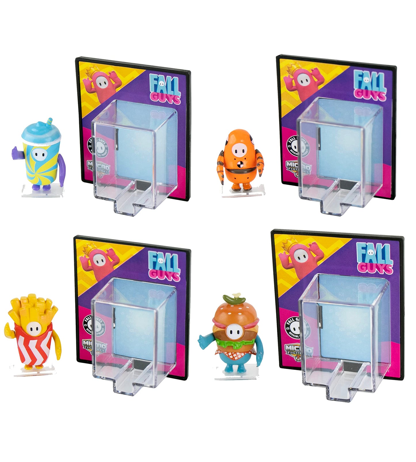 World's Smallest Fall Guys Micro Figures 4-Pack - Multicolor, 1.25 inches, Plastic