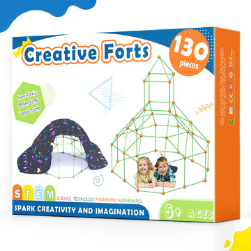 Tiny Land Fort Building Kit Creative Fort Indoor Outdoor For 5,6,7,8 Years Old Boys And Girls Stem Building Toys With Storage Bag Diy Castles Tunnels With 86 Rods And 44 Balls