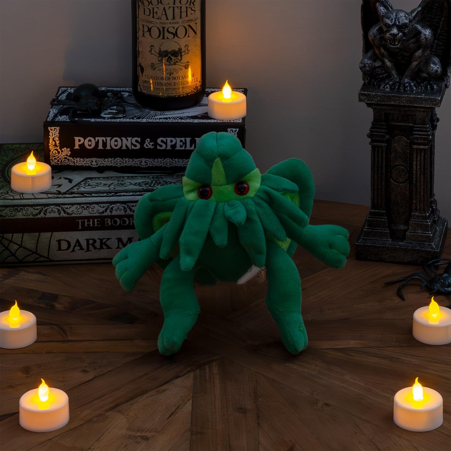 Toy Vault Mini Cthulhu Plush - 8-Inch Stuffed Horror Toy, Green, Polyester, Small Size, Model TV_12004