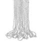 ZZYFGH 33'' 7mm Metallic Silver Bead Necklace Bulk, Mardi Gras Round Beaded Necklaces for Party Favors Costume Necklace (12 Pcs)
