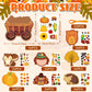 JUNEBRUSHS 32 Pcs Fall Crafts, Autumn Sticker Crafts Thanksgiving Turkey Scarecrow Sticker Fall DIY Hanging Ornaments Craft Harv