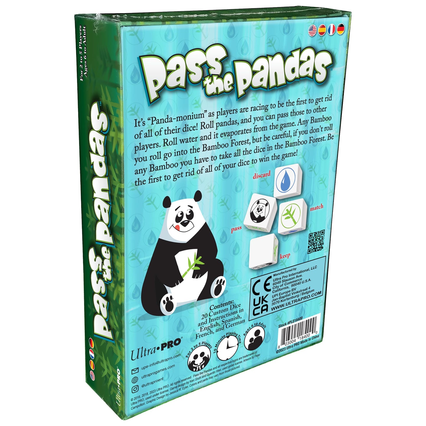 Ultra Pro Pass The Pandas Dice Rolling Game - Family-Friendly, Fast-Paced Fun, Multicolor, Model PLE18400