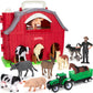 Farm Animals Toys For 1 2 3 4 5 Year Old Toddlers Girls Boys, Big Red Barn Farm With Figures Animals And Tractor Toy For Kids, Farm Playset Educational Learning Toys, Ideal Christmas Birthday Gifts