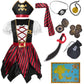 Spooktacular Creations Halloween Kids Pirate Costume  Black Pirate Dress for Girls  Buccaneer Princess Outfit for Girls Halloween Dress Up  RolePlay Themed Party (Medium  8-10 yrs)