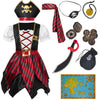Spooktacular Creations Halloween Kids Pirate Costume  Black Pirate Dress for Girls  Buccaneer Princess Outfit for Girls Halloween Dress Up  RolePlay Themed Party (Medium  8-10 yrs)