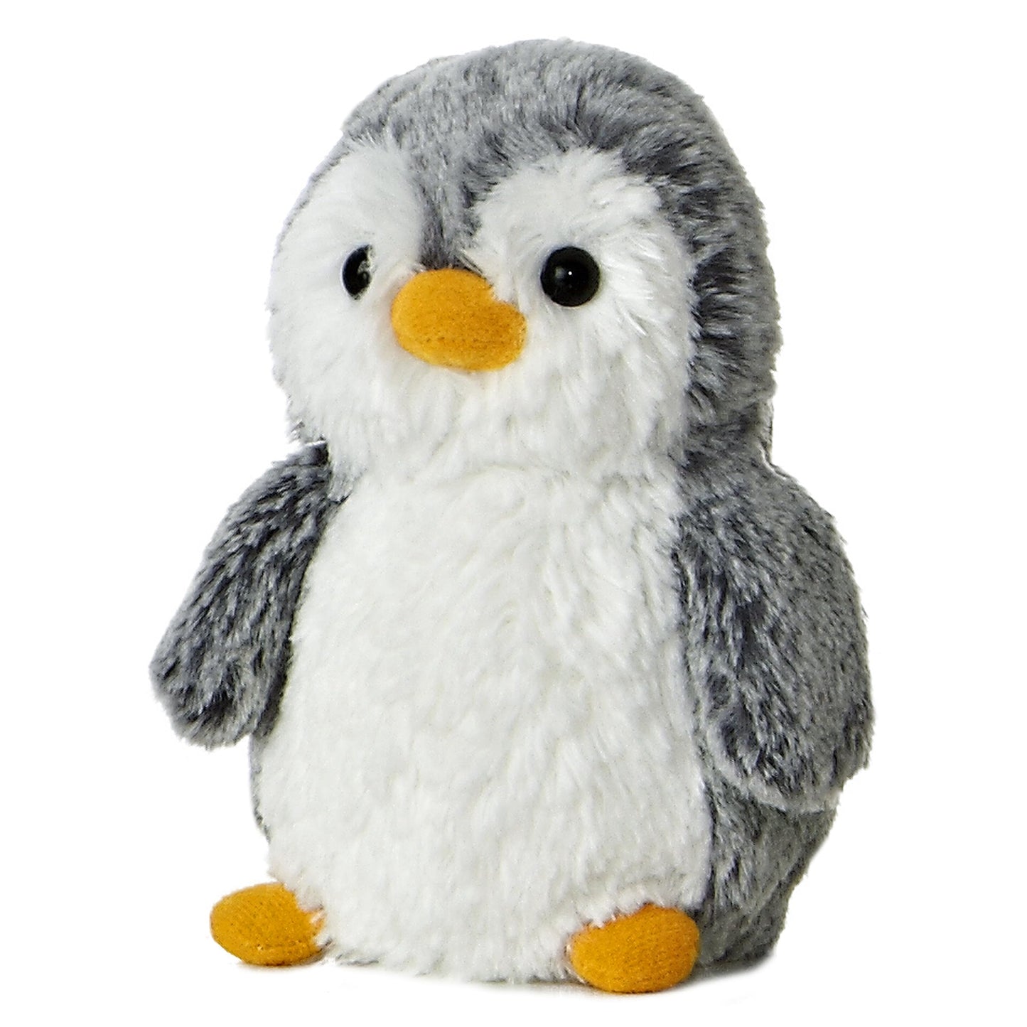 Aurora® Mini Stuffed Animal - Playful Pompom Penguin™ - Gray - 6 Inches - Soft Polyester - Ideal for Kids & Adults