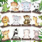 Yaomiao 12 Pcs Safari Baby Shower Centerpieces Safari Jungle Animals Wooden Table Centerpiece Safari Baby Shower Decorations Wild Animals Birthday Decorations For Boys Kids Baby Shower Nursery Party (Jungle Animals)