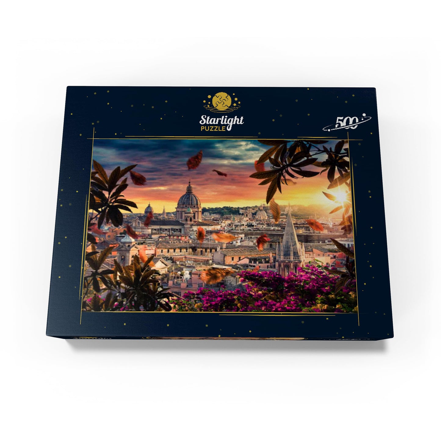 MyPuzzle Beautiful Sunset Over The City of Rome in The Evening - Premium 500 Piece Jigsaw Puzzle for Adults