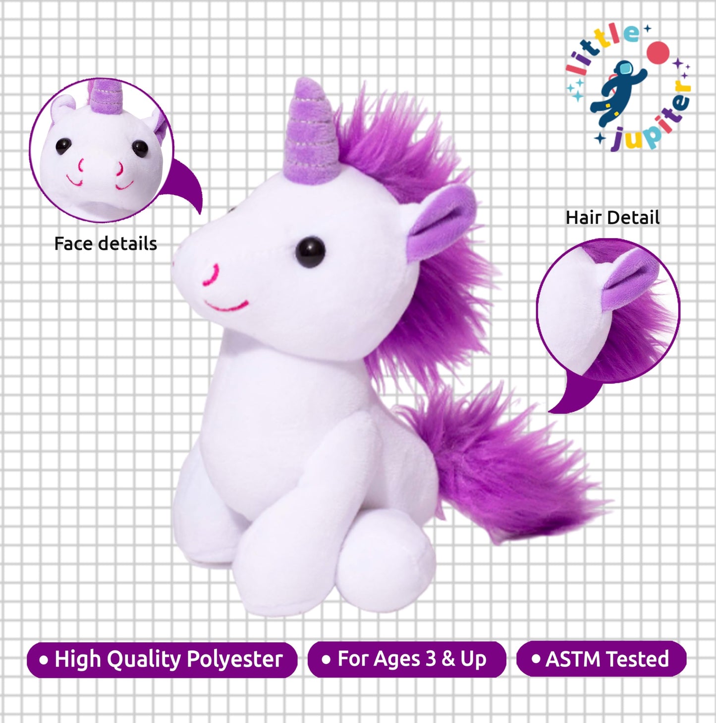 Little Jupiter Plush Unicorn Stuffed Animal 7.5 '' - Stuffed Unicorn Plush - Unicorn Stuffed Animals For Girls - Unicorn Stuff -