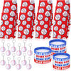 Yaomiao 36 Pieces Baseball Party Favors Set, Include 12 Baseball Treat Bags 12 Mini Baseball Keychains 12 Silicone Baseball Brac