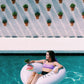 Rae Dunn x CocoNut Float Ring Float - Hello Summer Theme - mature-themed Size Large 48 Inch Inflatable Raft & Durable Water Inner Tube - Stable Ride-On for Summer Parties & Swim Events