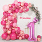 40 Inch Hot Pink Number 7 Balloon & Mini Mouse Head Balloon, 7Th Birthday Party Decoration Balloons, Cartoon Mouse Birthday Part