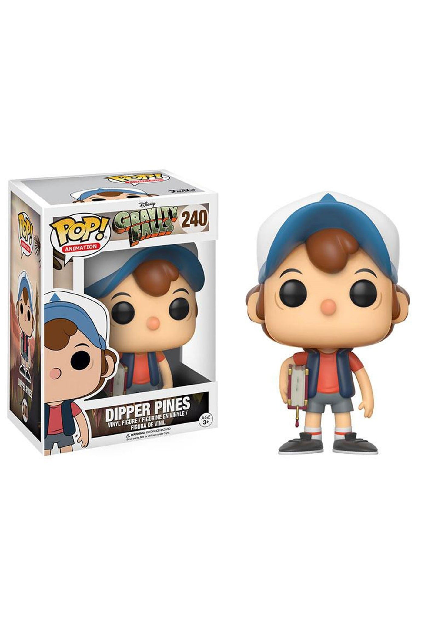 Funko Gravity Falls Pop! Animation Dipper Pines Vinyl Figure #240 [Regular Version], Styles May Vary, Multicolor, Standard (12373)