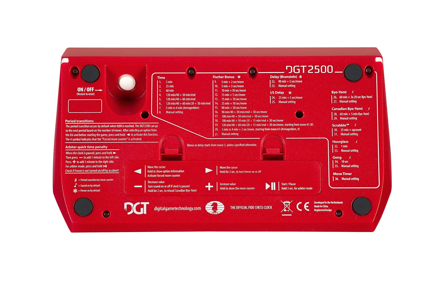 New Dgt 2500 Official Fide Digital Chess Clock/Timer - Just Released