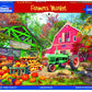 White Mountain - Farmers Market, 500 Piece Jigsaw Puzzle, Farm Puzzle, Big Red Barn, Pumpkins