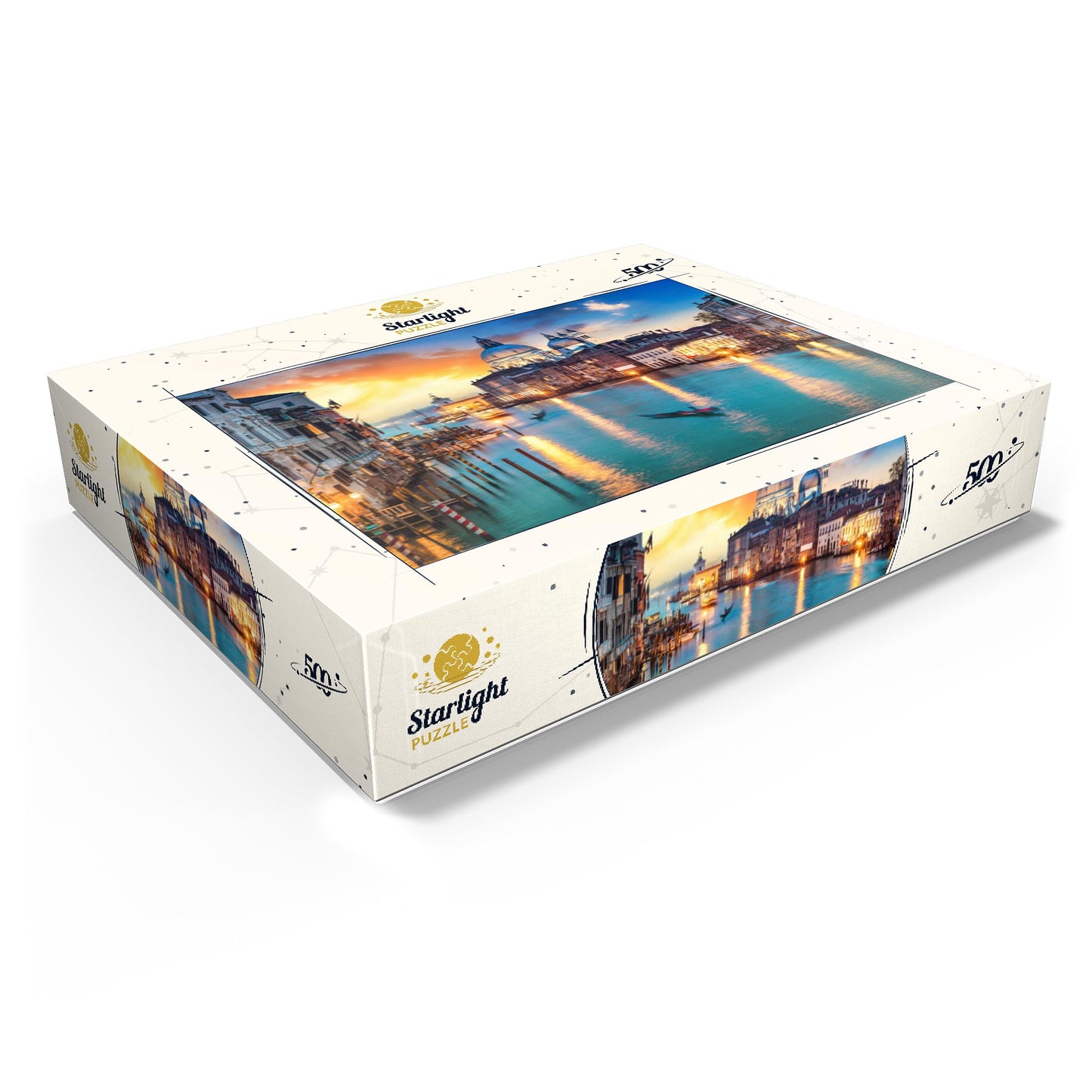 MyPuzzle Grand Canal with Gondola at Sunset Venice Italy - enhanced 500 Piece Jigsaw Puzzle for mature-themeds