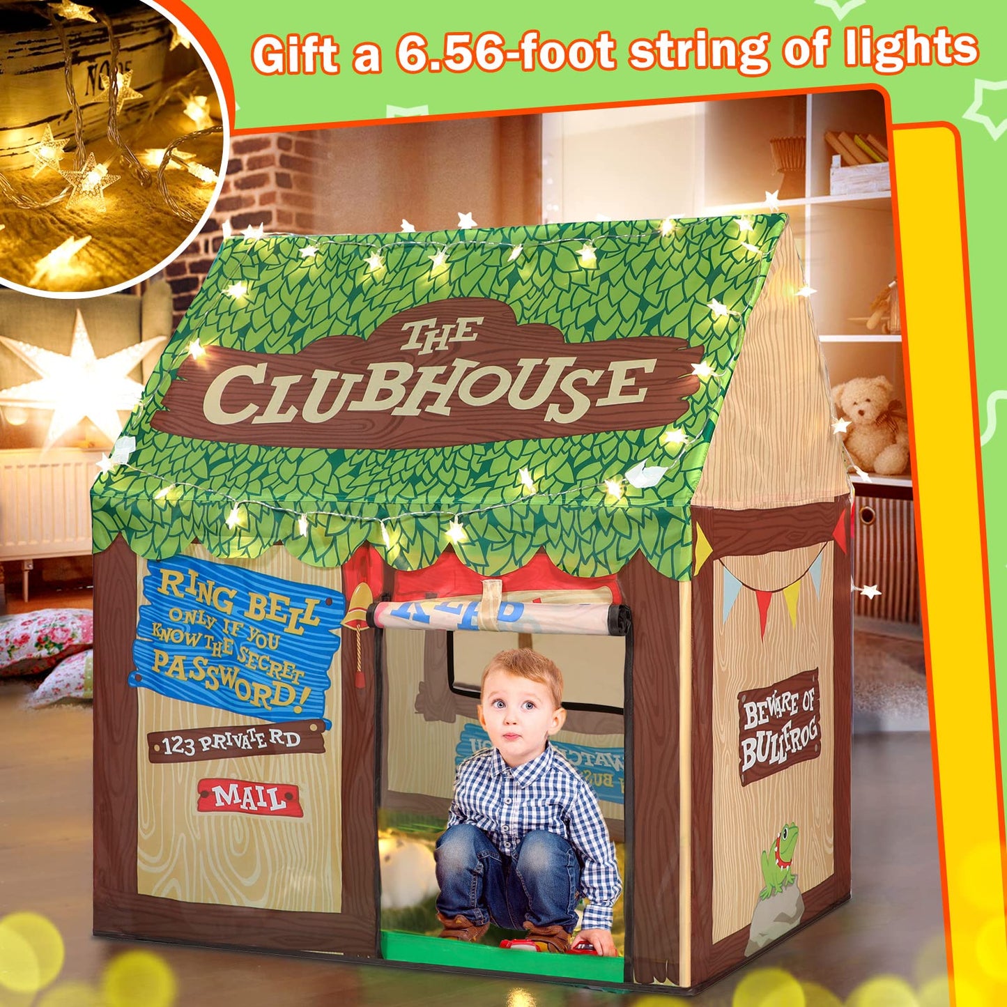 SweHouse Play Tent for Kids - Indoor/Outdoor Polyester Playhouse, 38.6" L x 27.6" W x 42.5" H, Perfect Gift for Boys & Girls