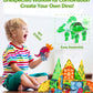 Asago Magnetic Tiles Dinosaurs Magnet Building Blocks Toys For Kids Ages 3-5 4-8 8-12 Creative Animals Educational Stack Tile Construction For Boys Girls Toddlers 5-7 Year Old To Stem Learning