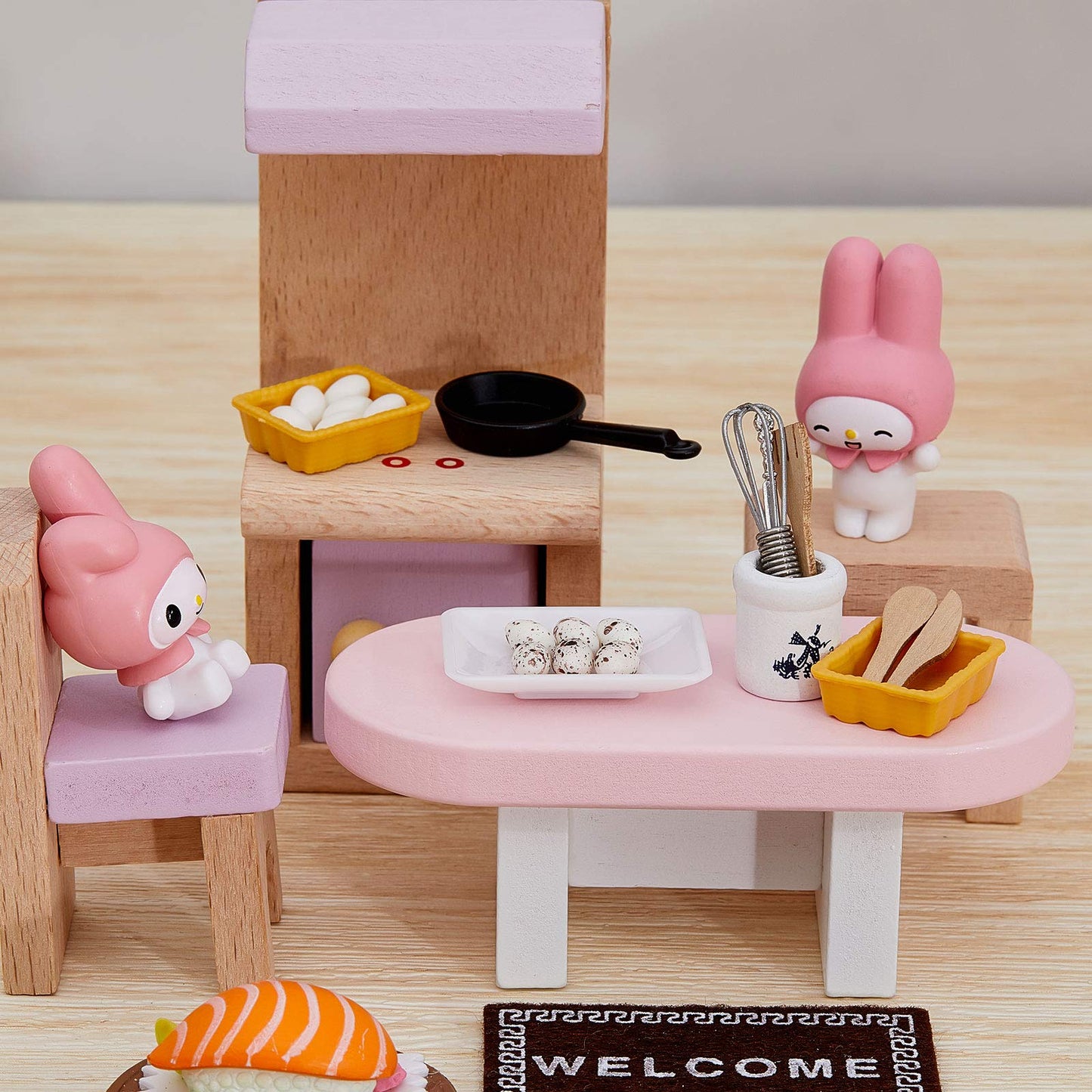 Skylety 28 Pieces 1:12 Dollhouse Kitchen Decorations  6 Pieces Miniature Egg Beater and Utensils with 18 Pieces Mini Egg Models Miniature Food Toy with Pottery Holder Pretend Play Toy