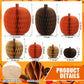 Weekgrat 7 Pcs Extra Large Pumpkin Honeycomb Centerpiece Fall Thanksgiving 3D Thick Paper Honeycomb Pumpkin Reusable Paper Decor