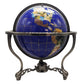 Unique Art 21-Inch Tall Blue Lapis Ocean Table Top Gemstone World Globe With Silver Tripod And Separated State Stones