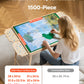 VEVOR 1500-Piece Puzzle Table with 4 Drawers  Adjustable 6-Angle Tilt  34x25in Felt Surface Board at 16in Height  Folding Legs & Cover  mature-themed Jigsaw Accessories  Gift for Mom