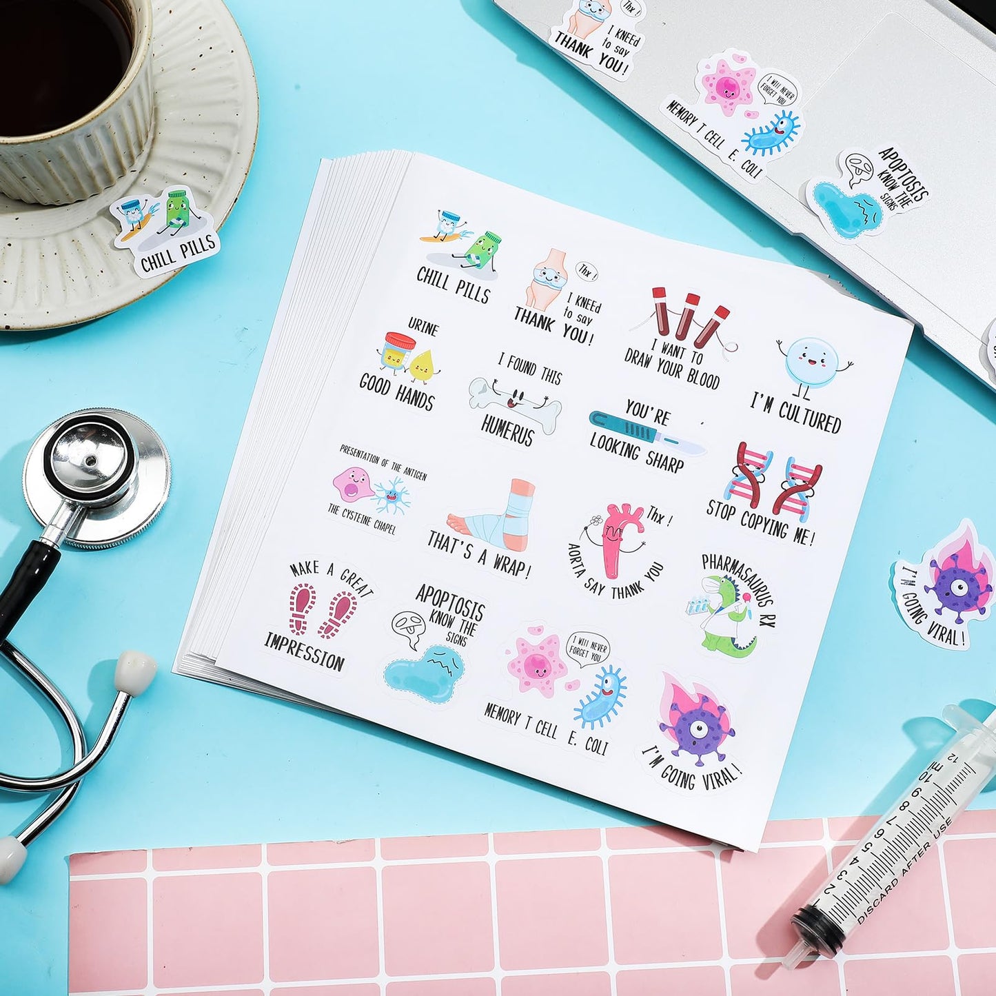 400 Pcs Nursing Stickers Funny Pun Nurse Stickers Medical Themed Decals Nursing Student Stickers Nurse Accessories For Water Bottles Laptop Envelopes Phone Nurses Week Supplies(Cute)