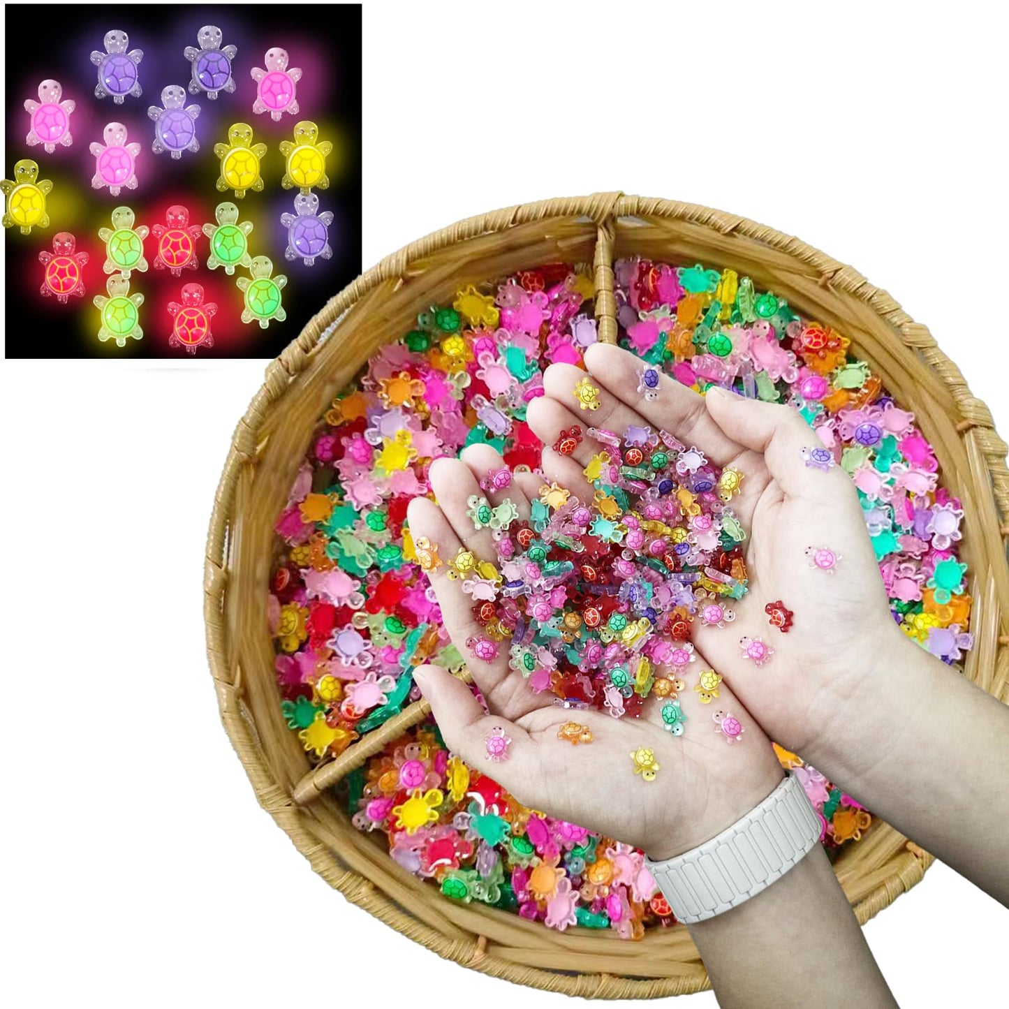 BiSUAN Mini Glow in The Dark Turtle Figurines - Small Resin Animals for Fairy Garden  DIY Dollhouse Decor  Tiny Miniature Things to Hide  Micro Landscaping (200)