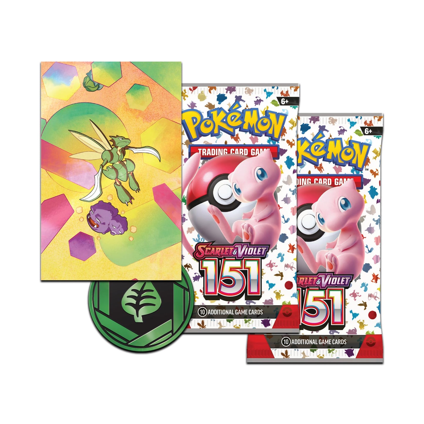 Pokemon Tcg: Scarlet & Violet-151 Mini Tin - Scyther And Weezing (2 Booster Packs, 1 Coin & 1 Art Card)