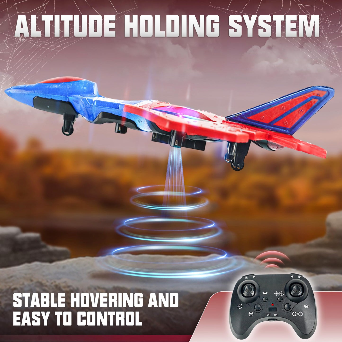 Bezgar Drones For Kids | 2.4Ghz Rc Plane, Spider Toys For Boys, Remote Control Spider, 6-Axis Gyro Remote Control Airplane, Rc H