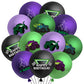 Haooryx Monster Truck Birthday Balloon - 50Pcs Green Purple Monster Truck Lightning Print Latex Balloon Kit For Kid Boy Baby Shower Happy Birthday Themed Party Decoration Photo Prop Backdrop Supply