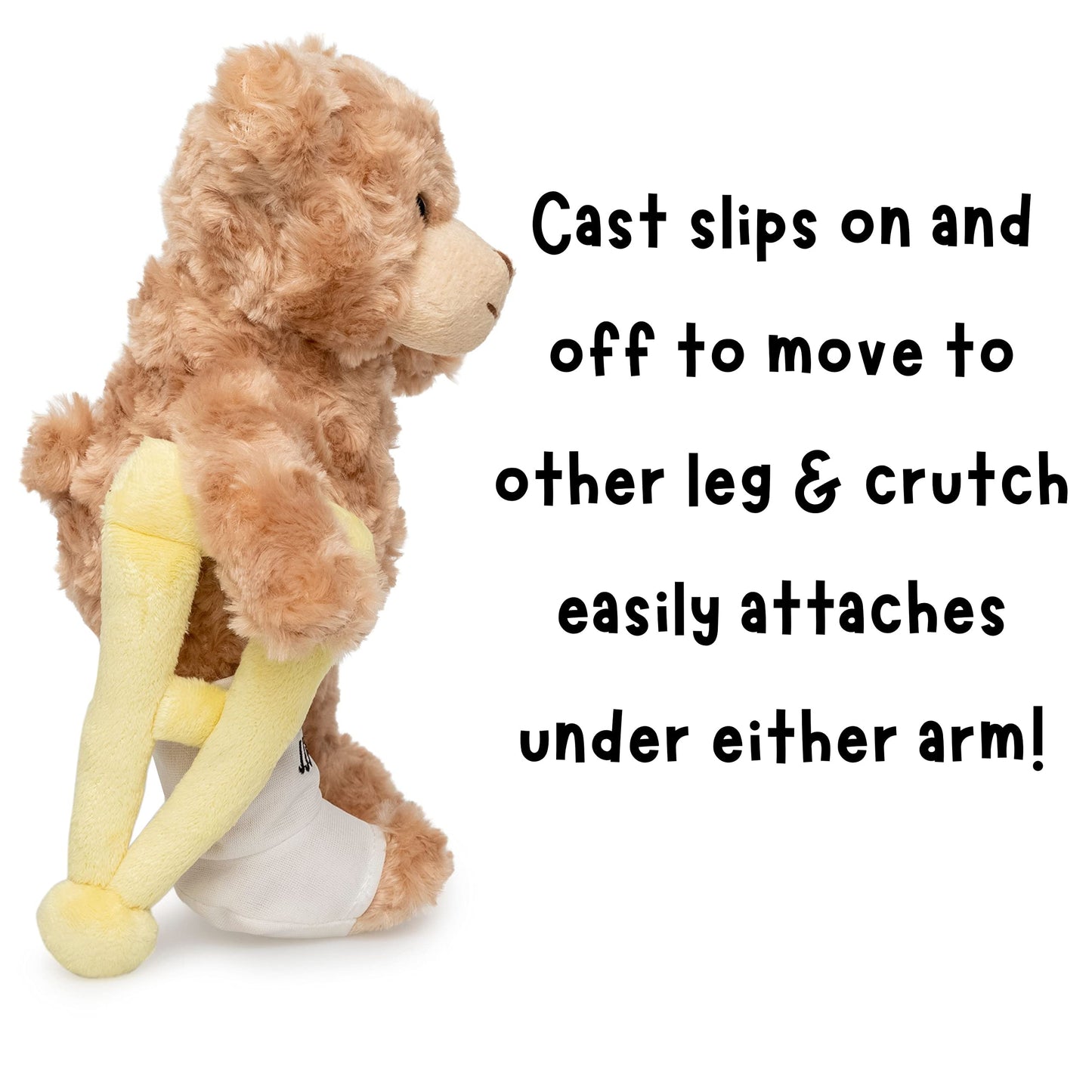 Jolitee Bear With Broken Leg Gifts Kids, Get Well Gifts For Kids With Broken Leg, Teddy Bear With Crutches For Surgery