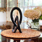Global Crafts Natural Soapstone 10-Inch Lover'S Knot In Black