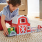 Green Toys Farm Playset - 13 Piece Kids Role Play Toy, Dishwasher Safe, Recycled Plastic, Red, Model PFRM-1158