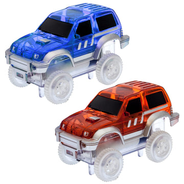 Picassotiles 2Pcs Magnetic Toy Car Set Highly Detailed Compatible With Magnet Race Track Stem Truck Replacement Accessories Educ