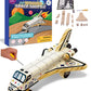 DIY Build Your Own Space Shuttle Toy Model - Wooden Kit w/Stickers - Kids Wood Building Kit for Boys & Girls - Toy Spaceship Ste