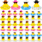 Sosation Cowboy Rubber Duck Bulk Mini Car Yellow Duckies Bath Toys Party Favor with Mini Hat Swim Circle Necklace Sunglasses Car Ornaments for Summer Birthday Swimming Supplies(48 Pcs  Novel Style)