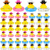Sosation Cowboy Rubber Duck Bulk Mini Car Yellow Duckies Bath Toys Party Favor with Mini Hat Swim Circle Necklace Sunglasses Car Ornaments for Summer Birthday Swimming Supplies(12 P  Novel Style)