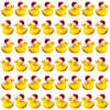 Eomtur 50Pcs Miniature Cute Cap Duck Exquisite Mini Duck Figures Small Rubber Ducks For Reunion Decoration Birthday Bath Cake Ornament (Yellow)