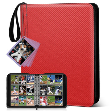 Mlikero Trading Card Binder  9 Pocket Card Binder with Card Display  720 Double Sided Pocket Sports Card Binder  enhanced Card Binders Compatible with MTG  TCG  Baseball Cards(Red)